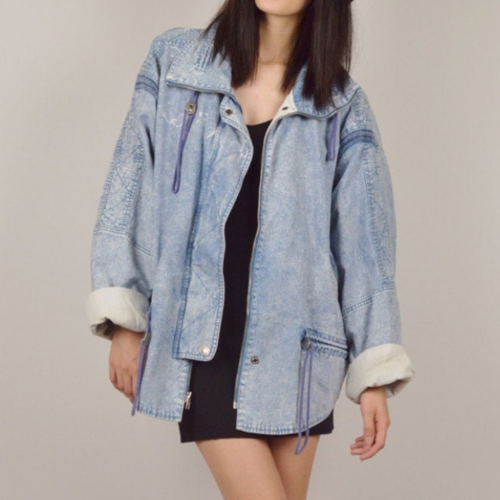 80’s Oversized Acid Wash Jean Jacket
